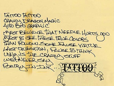Lyrics to the Van Halen song, Tattoo, from Van Halen News Desk